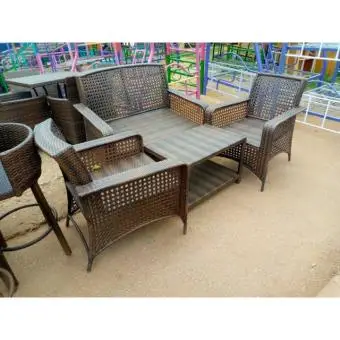 Rattan chairs for four seater and center table