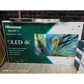 Hisense 55" ULED 4K Vidaa Smart U7 series quantum dot Frameless TV - 4