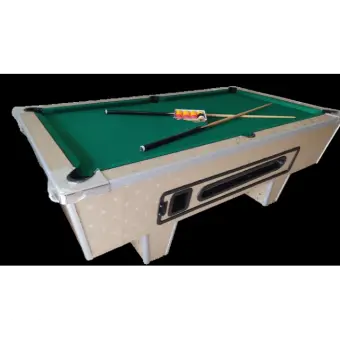 pool table with stone slate brown strips and green cloth