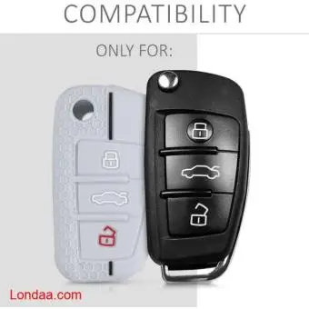 Audi flip key silicone key cover case - 2