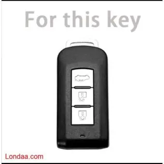 Mitsubishi remote key 3 button nano cover case black - 2