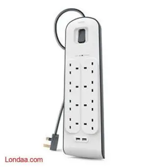 2,4 Amp USB Charging 8-outlet Surge Protection Strip