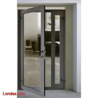 single aluminium hinged doors