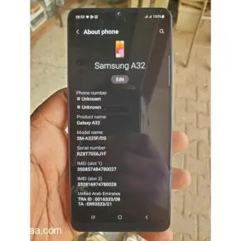 A month used Clean Samsung A32 Duos 128gb 6 gb Rom. No cracks No Dot. - 2