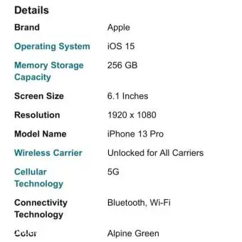 iPhone 13 Pro, 256GB, Alpine Green - Unlocked (Renewed) - 2