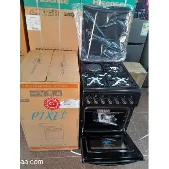 PIXEL 50x60cm Brand New 3+1 Black Free Standing Cookers - 1