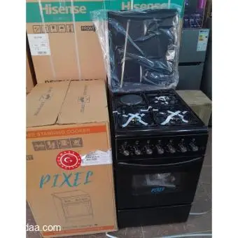 PIXEL 50x60cm Brand New 3+1 Black Free Standing Cookers - 2