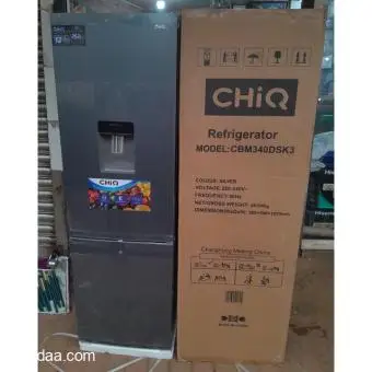 CHIQ 340L Double Door Fridges With Disp and Bottom Freezer