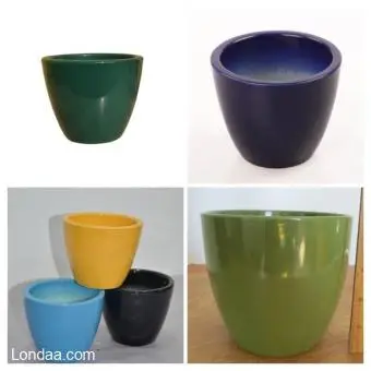 Round cement flower pots/V- shaped orchid xl