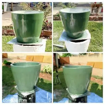 Round cement flower pots/V- shaped orchid xl - 2